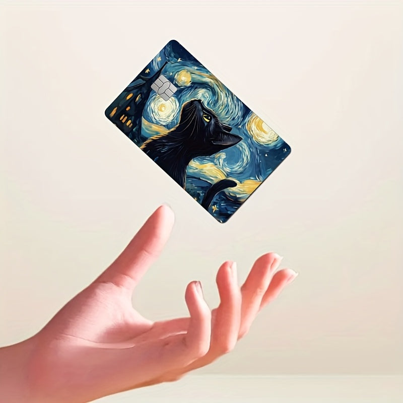 🌌 Стикер за Банкова Карта – „ Звездна нощ, но с малко повече мяу!“