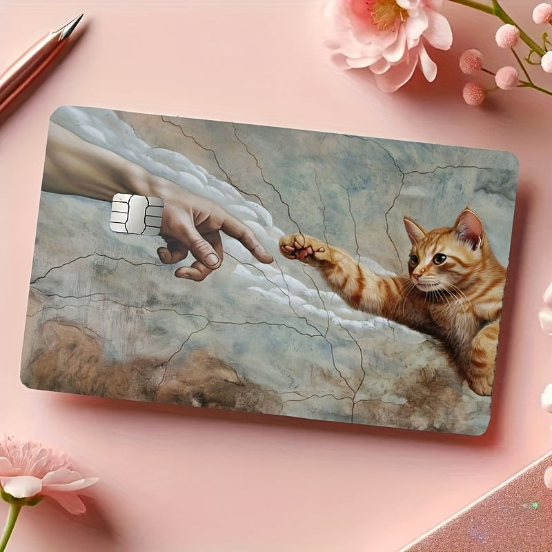 🐾 Стикер за Банкова Карта – „Сътворението“ с Котка