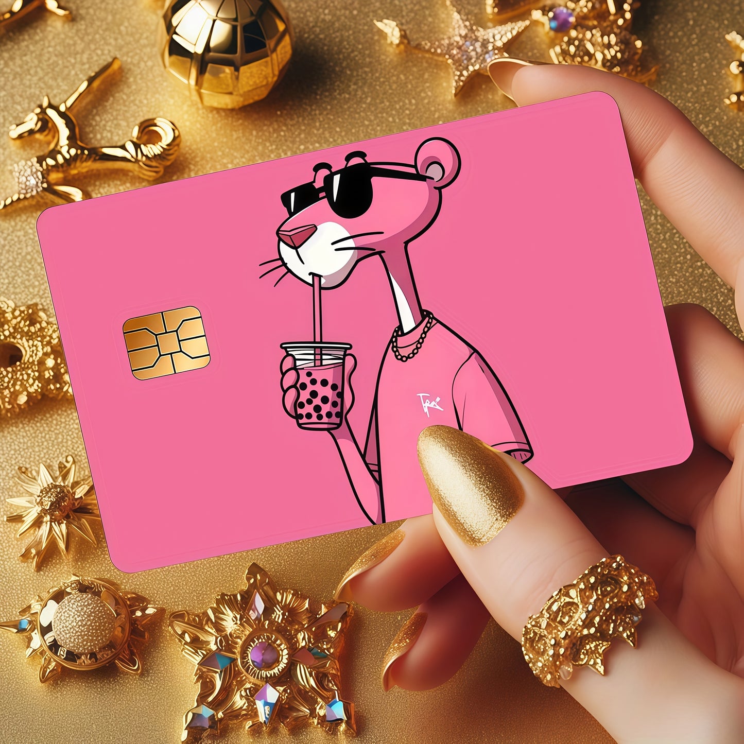 💗 Стикер за Банкова Карта – Пинко Розовата Пантера