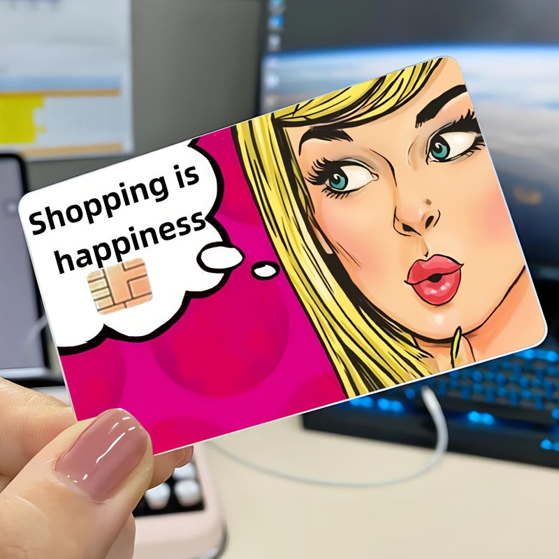 💖 Стикер за Банкова Карта – „Shopping is Happiness“