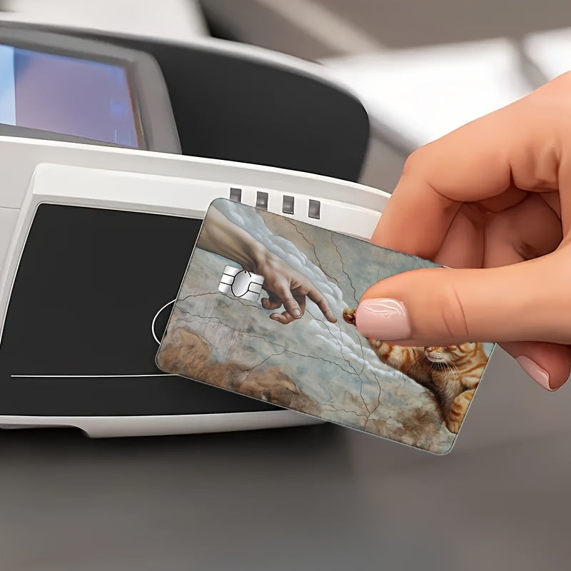 🐾 Стикер за Банкова Карта – „Сътворението“ с Котка