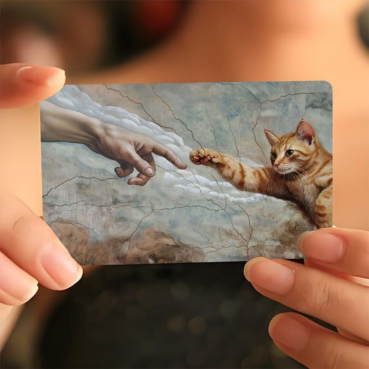 🐾 Стикер за Банкова Карта – „Сътворението“ с Котка