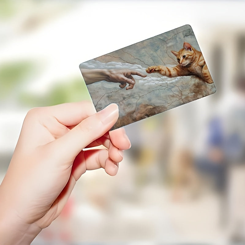 🐾 Стикер за Банкова Карта – „Сътворението“ с Котка
